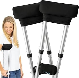 Premium Crutch Pads & Hand Grips - Comfortable, Breathable, Machine Washable Padding - Moisture Wicking & Odor Reducing Pillow Accessory Covers for Adult & Youth Walking Crutches