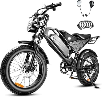 Electric Bike 1200W Peak Brushless Motor with 18.2Ah Battery,Shimano 7 Speed Gears,Up to 28MPH E Bike for Commute Mountain Beach Snow Riding,20" Fat Tire for Adults,DK400
