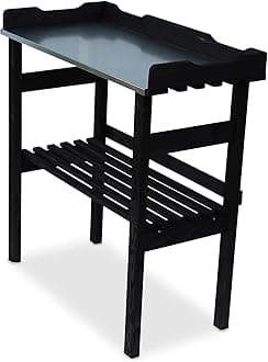 Planting table with galvanized worktop black,(W x d x h) 80 cm x 40 cm x 82 cm