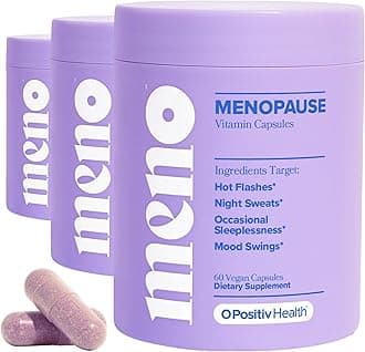 MENO Vitamins for Menopause - Hormone-Free Menopause Supplement for Women - Black Cohosh & Ashwagandha KSM-66 - Helps Relieve Hot Flashes, Night Sweats, Mood Swings - 30 Servings (Pack of 3)