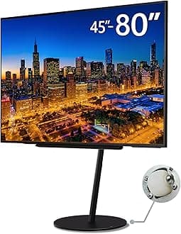 WALL Seven Stand A2 Large Type | Minimalist Rolling TV Stand for 45–80 Inch | Satin Black | Portable, Space Saving, Height Adjustable | for Living Room and Bedroom | Japan-Engineered Design