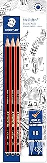 STAEDTLER 110-HBBK3D Tradition Graphite Pencil for Drawing & Sketching - HB (Pack of 3)