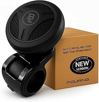 BL Steering Wheel Knob Spinner – Universal Non-Slip Fit, Die-Cast ABS & Premium Silicone Suicide Knob with Metal Ball Bearing – Ideal for Cars, Trucks, Boats (All Black)