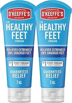 O'Keeffe's for Healthy Feet Foot Cream, Guaranteed Relief for Extremely Dry, Cracked Feet, Clinically Proven to Instantly Boost Moisture Levels, 3.0 Ounce Tube, (Pack of 2)