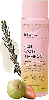 Amla Oil & Rosemary Oil Shampoo for Hair Growth - Rich Roots Vegan Shampoo for Thinning Hair, Damaged Hair - Dry Scalp Treatment with Argan Oil - Natural, Ayurveda Hair Treatment - 250ml