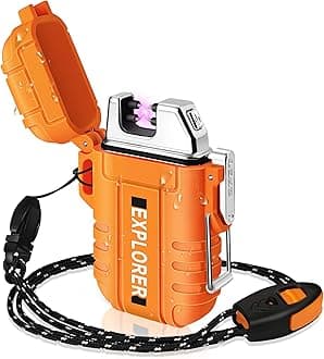 Lafagiet Waterproof Arc Lighter, Dual Plasma Arc Lighter, USB Rechargeable Flameless Electric Lighters for Candle, Camp
