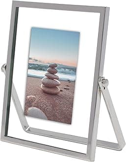 MIMOSA MOMENTS Silver Metal Floating Picture Frame (Silver, 2x3)