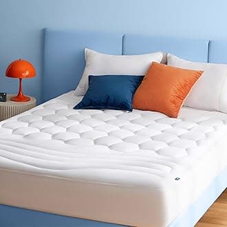 Bedsure King Size Mattress Pad Cover - Soft Quilted Fitted Mattress Topper Padded with 8-21 Inches Deep Pocket, Noiseless Bed Protector, Machine Washable, White,78x80 Inches