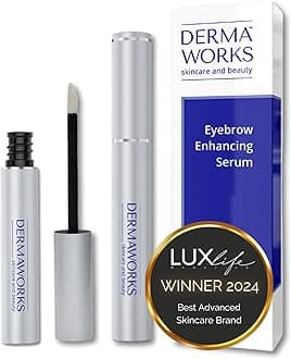 ADVANCED EYEBROW GROWTH SERUM – Peptide Brow Serum for Fuller, Thicker Eyebrows – Rapid Brow Growth & Conditioning – Oil-Free Alternative to Castor Oil – 60 Day Formula by DERMAWORKS