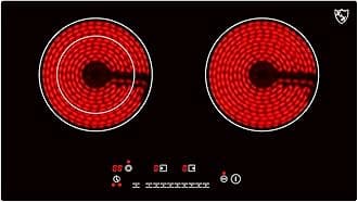 2 Burner Dual 24 Inch Built-in Electric Stove Top Radiant Ceramic Cooktop Sensor Control 240V 3400W HCC-3402