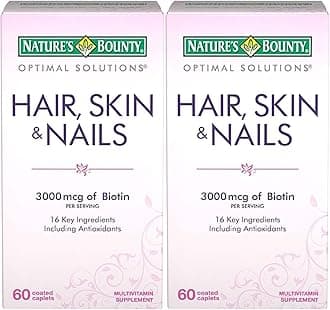 Optimal Solutions Hair, Skin & Nails Formula, 120 Coated Caplets (2 X 60 Count)