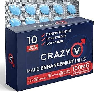 Crazy V Extra Strong 10 X 100mg Tablets: Fast Acting Performance & Stamina Booster for Men - High Power Tablets Endurance & Firmness Herbal & Food Supplement