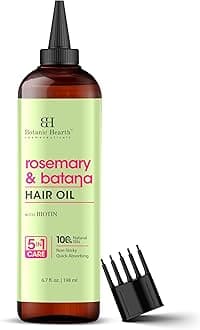 – Botanic Hearth Rosemary & Batana Hair Oil | 6.7 Fl Oz (198 ml) | Scalp Treatment for Hair Loss, Dry & Frizzy Hair Repair, Deep Nourishing Oil for All Hair Types | 100% Natural and Vegan
