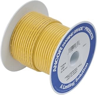 Ancor 101050 Marine Grade Electrical Primary Tinned Copper Boat Wiring (18-Gauge, Yellow, 500-Feet) by Ancor