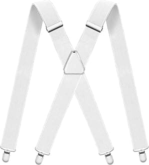 Mens Suspenders Adjustable Braces with 4 Strong Metal Clips Elastic X Back Heavy Duty Suspender for Men and Women