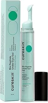 Cureskin Under Eye Gel for Dark Circles for Women and Men | Bio-Peptide Under Eye Gel to Reduce Dark Circles, Puffiness & Wrinkles | Under Eye Cream for Men and Women