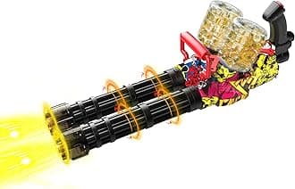Gatling Toy Gel Ball Blaster, Dual-Barrel, Full Auto, Long Life Battery, with Muzzle Flash, Automatic Splat Gel Gun, Orby Gun for Backyard Games
