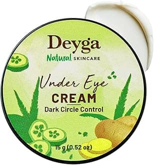 Deyga Under Eye Cream 15g | Lightens Dark Circles, Reduces Puffiness & Fine Lines | Chemical-Free | For Men & Women
