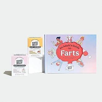 Wonderbelly Bloat + Gas Relief Bundle, 84 Extra Strength Chewable Tablets with 125 mg Simethicone and an Adult’s Guide to Farts