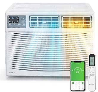 18000 BTU Window Air Conditioner with Heat, Window AC Unit & Heater Combo with APP & Voice Smart Control, Timer Function & Easy Installation Kit, Work with Alexa/Google Assistant, 208/230V