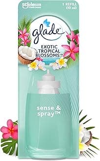 Glade Sense & Spray Air Freshener Refill, Motion Activated Automatic Room Spray and Odour Eliminator for Home, Tropical Blossoms, 8 Refills (8 x 18ml)