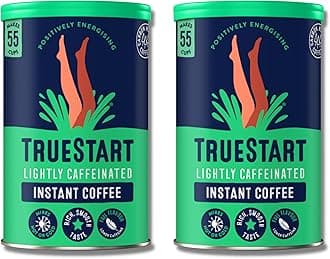 TrueStart Barista Grade Lightly Caffeinated Instant Coffee (2 Pack x 100g) Mycotoxin-Free Coffee & Rich in Antioxidants, Premium Freeze-Dried, 100% Full Flavour, Smooth Intense Roast