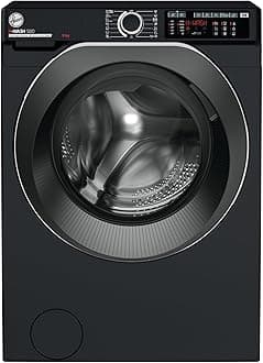 Hoover H-WASH 500 9kg Freestanding Washing Machine, 1400 RPM, A Rated, ECO‑Power Inverter Motor, hOn App, 60 Programmes, Care Dose, Power Care System, Black, 60x53x85 cm ‑ HW 49AMBCB/1-80Energy Label