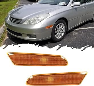 For 2002 2003 L-exus ES300, 2004 2005 2006 L-exus ES330 Front Bumper Side marker Lights Housing 8173133021 8174133021, LX2532102 LX2533102 Amber Lens