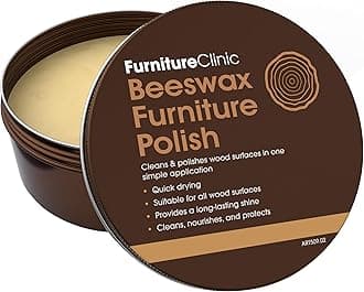 Furniture Clinic Premium Beeswax Polish (6.8oz/200ml) | Condition, Restore, Protect, & Waterproof Wood Furniture, Cabinets, and More | Natural Wax for all Wood Types & Colors - Oak, Teak, Dark & Light