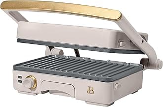 Beautiful 2-in-1 Panini Press & Indoor Grill with Removable Non-Stick Plates, Adjustable Temperature Control, Cool-Touch Handle, PFOA & PFOS-Free, Heats up to 450° - (Porcini Taupe)