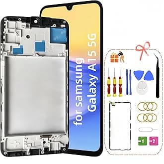 Galaxy A15 5G LCD Display Screen Assembly Replacement for Samsung A15 5G Touch Digitizer Screen with Frame Toolkits A156M/DSN (with Frame)