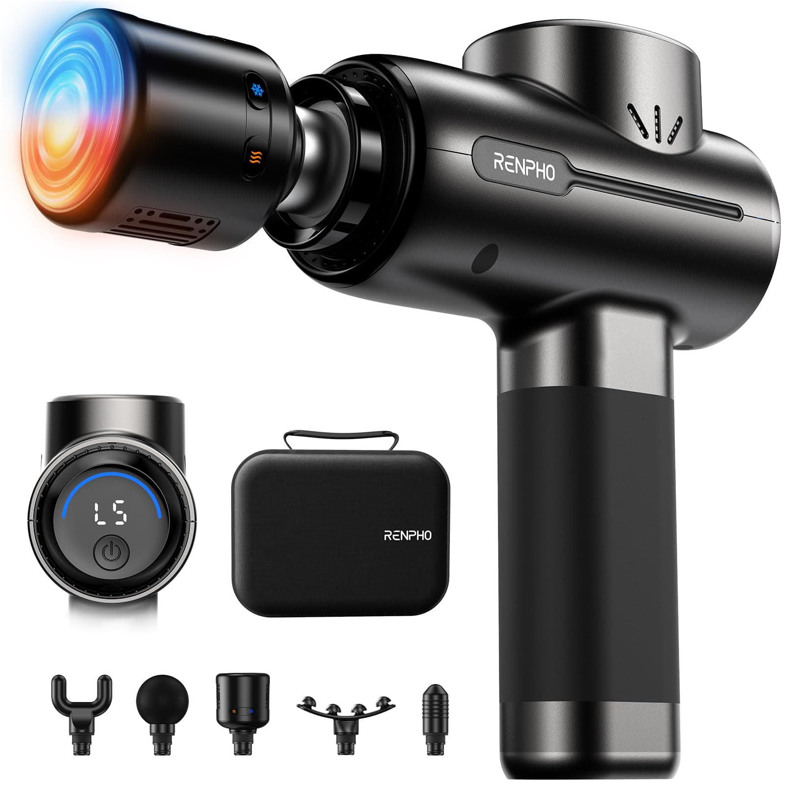 Massage Gun Heat & Cold Function, ACTIVE Massage Gun with Bluetooth, Muscle Massager with Portable Case, Relaxing Full Body Muscle Massage