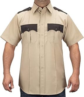 Men's Two Tone Men's Uniform Shirt Pleated