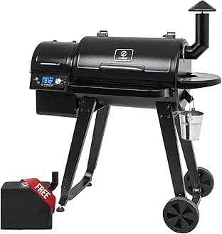 ZPG-450A Wood Pellet Grill & Smoker with PID V3.0 Controller, 459 Sq in Cook Area, Meat Probe, Foldable Shelf, 8 in 1 BBQ Grill Outdoor Auto Temperature Control, Black