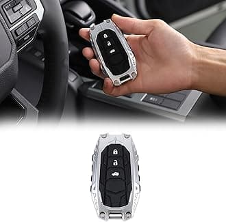 Key Fob Cover Compatible with Toyota Land Cruiser 250 Prado J250 LC250 2024 2025 Accessories, Zinc Alloy Protection Key Fob Case Cover (Silver)