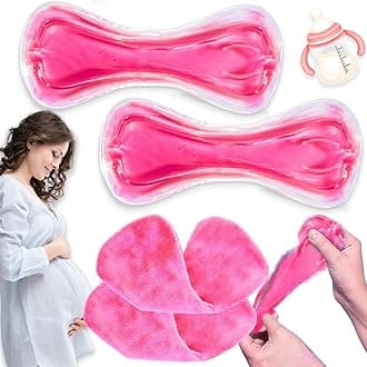 Postpartum Perineal Ice Pack, Essential Hot and Cold Pads for Postpartum, Perineal Cooling Pads, Reusable, for Hemorrhoids and Perineal Discomfort After Childbirth, 2 Ice Packs and 2 Covers (Red)