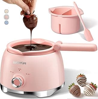 Chocolate Melting Pot Candy Melts Melter with 2 Insert Pots and Spatula, 4 Cups Capacity Warmer Machine, Ideal Dipping Tool Kitchen Supplies for Making Cake Pop Covered Strawberries Fondue