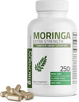 Moringa Extra Strength Capsules Moringa Oleifera Powder, 250 Count