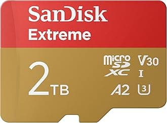 SanDisk 2TB Extreme microSDXC Card, + SD adapter, (For Smartphones, Action Cams, Drones, Speeds up to 240 MB/s, 4K UHD) RescuePRO Deluxe, UHS-I, U3, V30