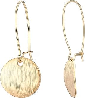 Gold Circle Disc Dangle Drop Earrings for Women Lightweight Small Round Hoop Statement Earrings Minimalist Jewelry for Women
