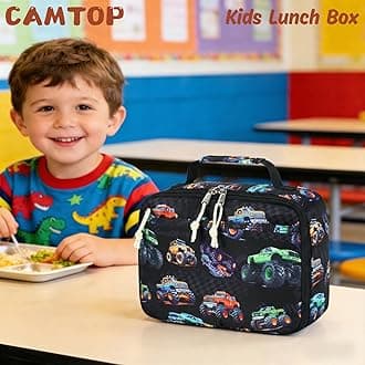 CAMTOP Kids Lunch Box Boys Girls Insulated Lunch Cooler Bag Reusable Lunch Tote Kit for School Travel(Off-Road Vehicle)