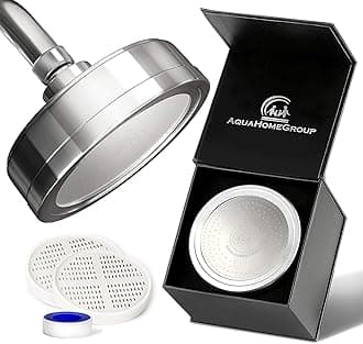 - Luxury Filtered Shower Head (Metal) 2 Cartridges Vitamin C+E+A + 5 Shower Caps - Reduces Chlorine & Sediments - Consistent Water Pressure - Massage and SPA Effect