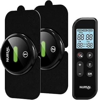NURSAL Wireless TENS Unit Muscle Stimulator, Dual Host TENS EMS Machine for Pain Relief, 18 Modes 20 Intensity Remote Control Pulse Physical Electrotherapy for Back Shoulder Pain (2 Pads)