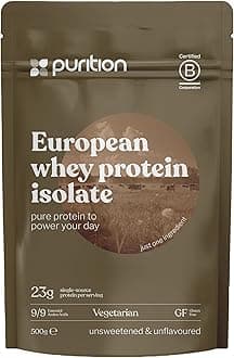 100% Whey Protein Isolate, 93% Protein, Triple-Filtered, Unsweetened, Unflavoured, Soy Free, Low Fat, 23g Protein per Serving, 20 Servings - 500g