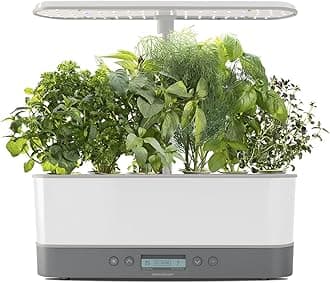 AeroGarden Harvest Elite Slim Indoor Garden Hydroponic System with LED Grow Light and Herb Kit, Holds up to 6 Pods, White