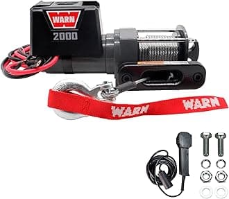 92000 Vehicle Mounted 2000 Series 12V DC Electric Utility Winch with Steel Cable: 1 Ton (2,000 lb) Pulling Capacity
