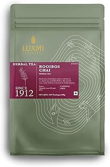 Luxmi Estates Rooibos Chai – 100% Natural Herbal Infusion | 50 Plant-Based Pyramid Bags (100g) | Caffeine-Free | Antioxidant-Rich | Supports Digestion, Heart & Skin Health