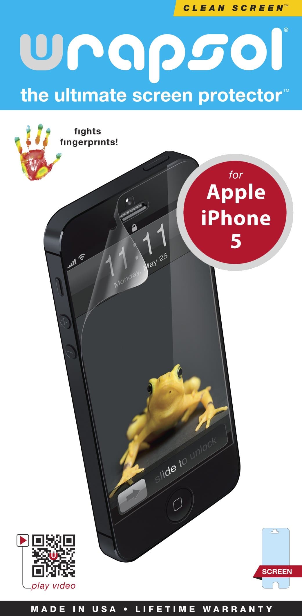 Wrapsol Clean Screen Protector for Apple iPhone 5