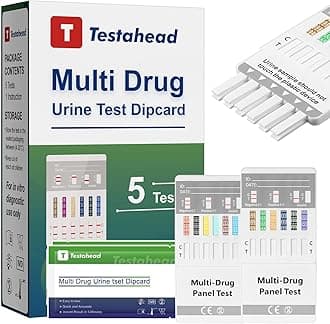 Drug Test Kit - 12 Panel Home Urine Test Strips for Marijuana(THC),COC, and More | Instant Results | 5 Pack for Workplace, Healthcare & Personal Use