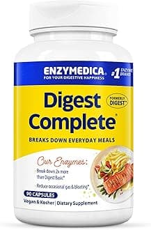 Enzymedica Digest, Full-Range, Everyday Digestive Enzymes, Offers Fast-Acting Gas & Bloating Relief, 90 Count (FFP)